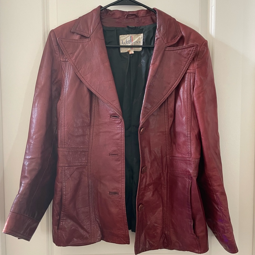 Wilson Deep Red Leather Women's Jacket
